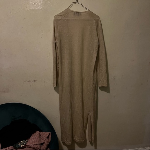 Theory Ivory Linen Maxi Cardigan Sweater M - Picture 4 of 5